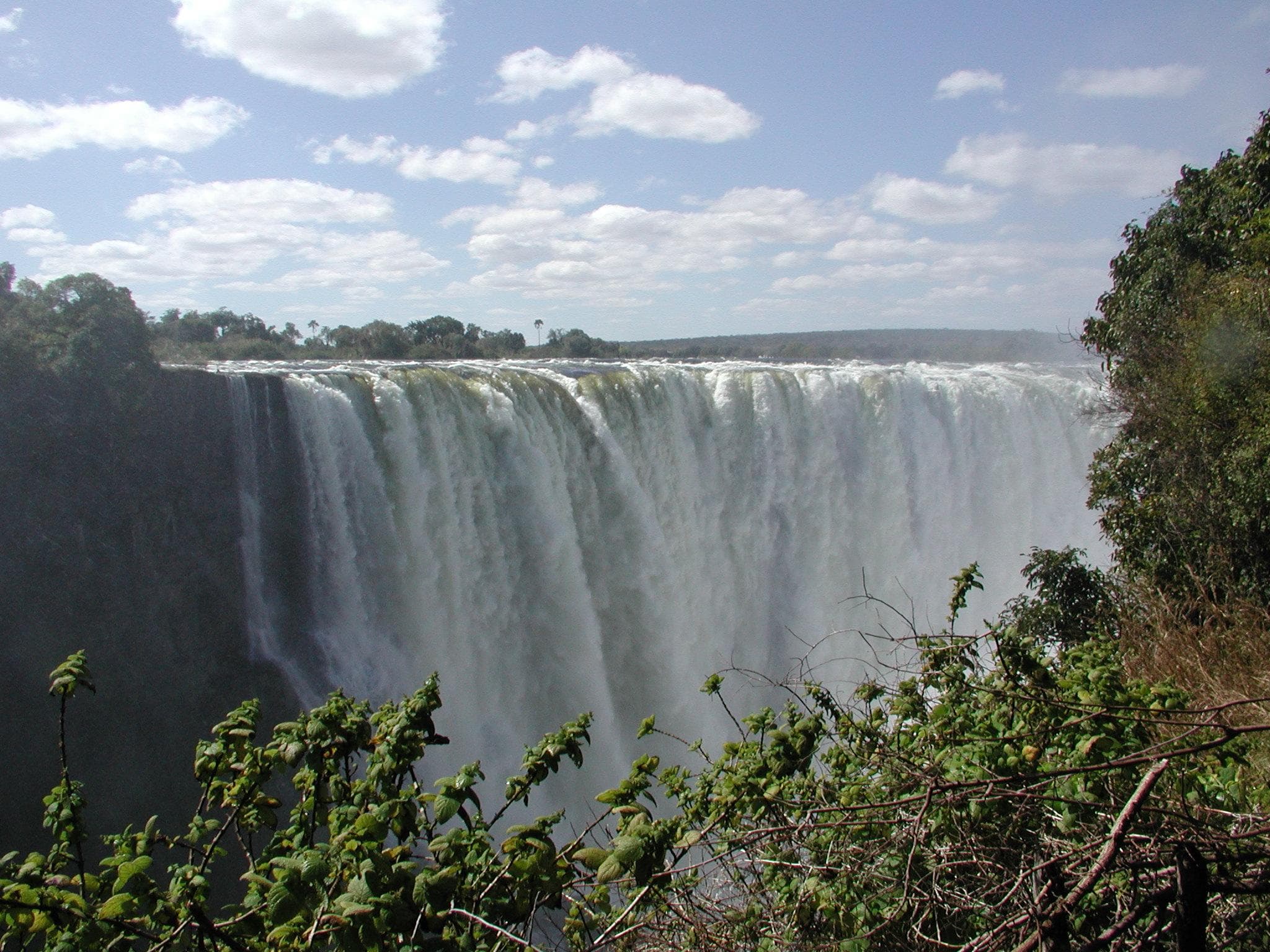 Victoria Falls seen from the rainforest trail on the Zimbabwean side